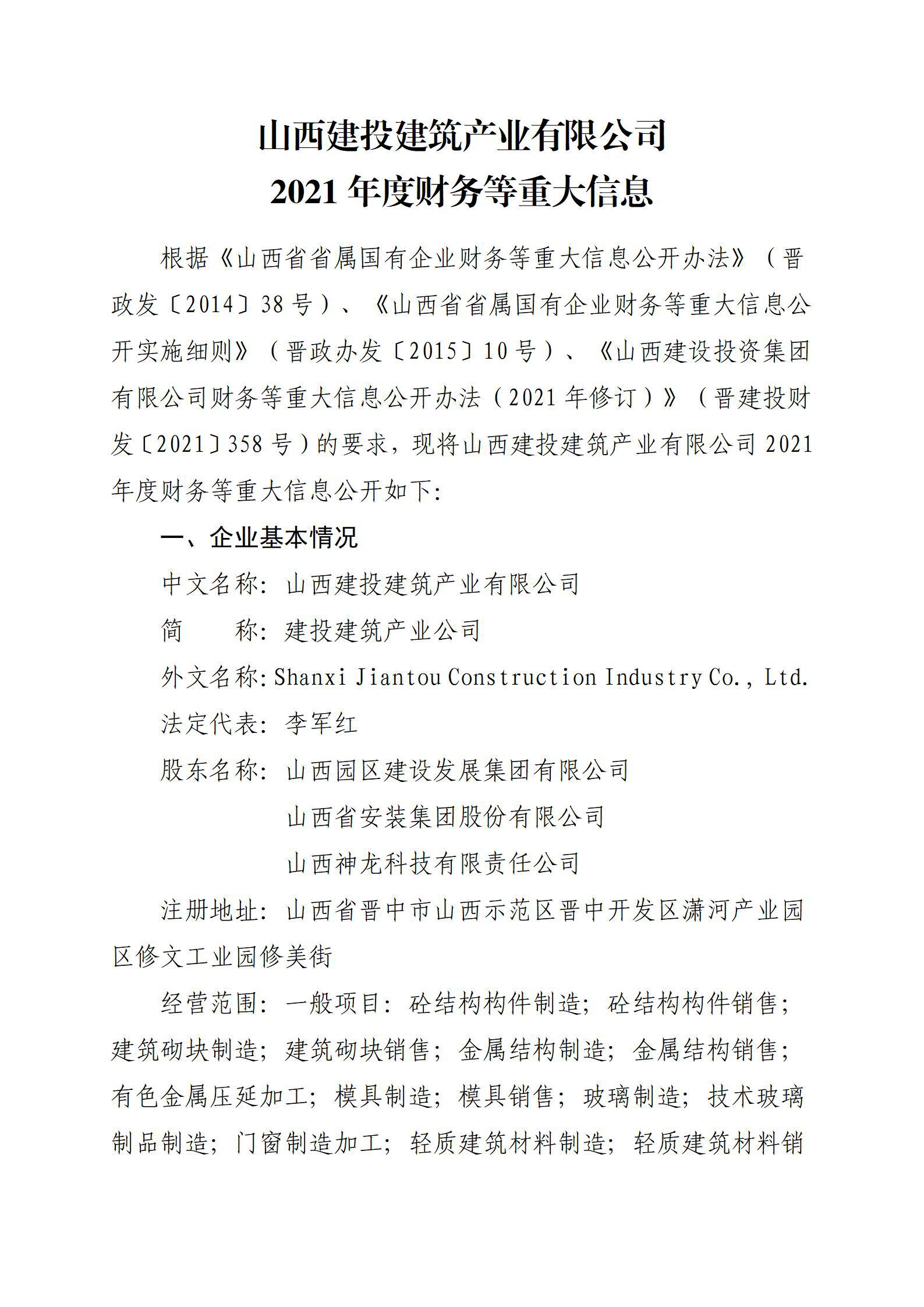 ɽ����Ͷ�޽���ҵ���޹�˾2021��Ȳ�����ش���Ϣ