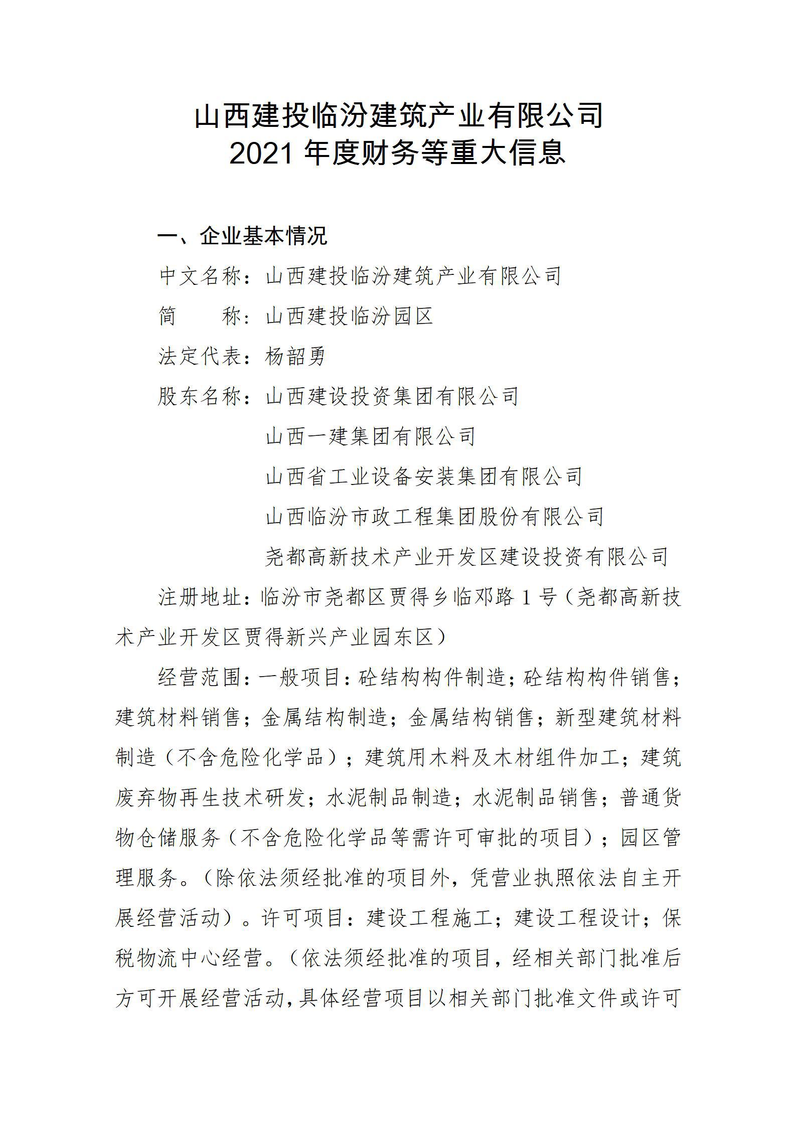 ɽ����Ͷ�ٷ��޽���ҵ���޹�˾2021��Ȳ�����ش���Ϣ