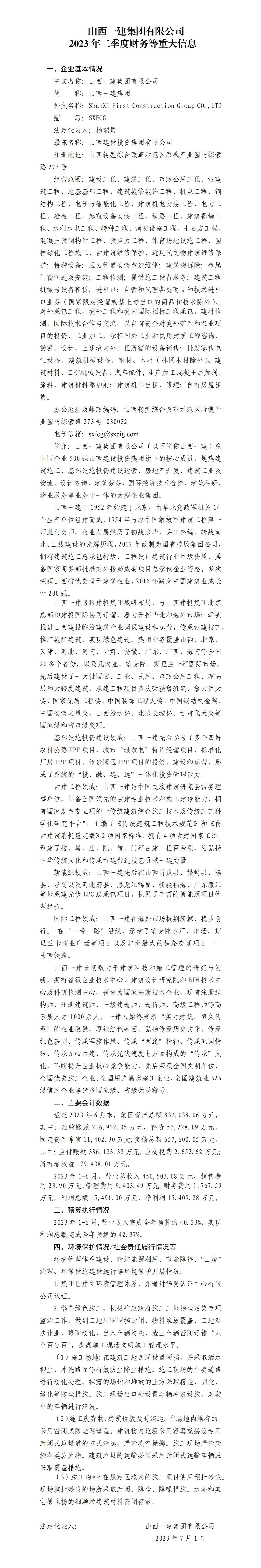 ɽ��һ���������޹�˾2023������Ȳ�����ش���Ϣ