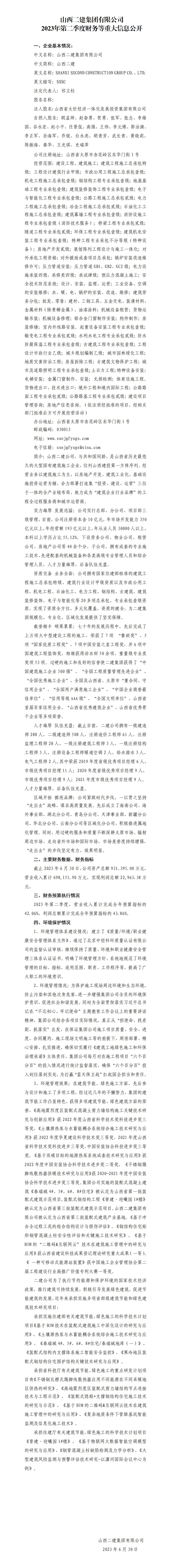 ɽ�������������޹�˾2023��ڶ����Ȳ�����ش���Ϣ����