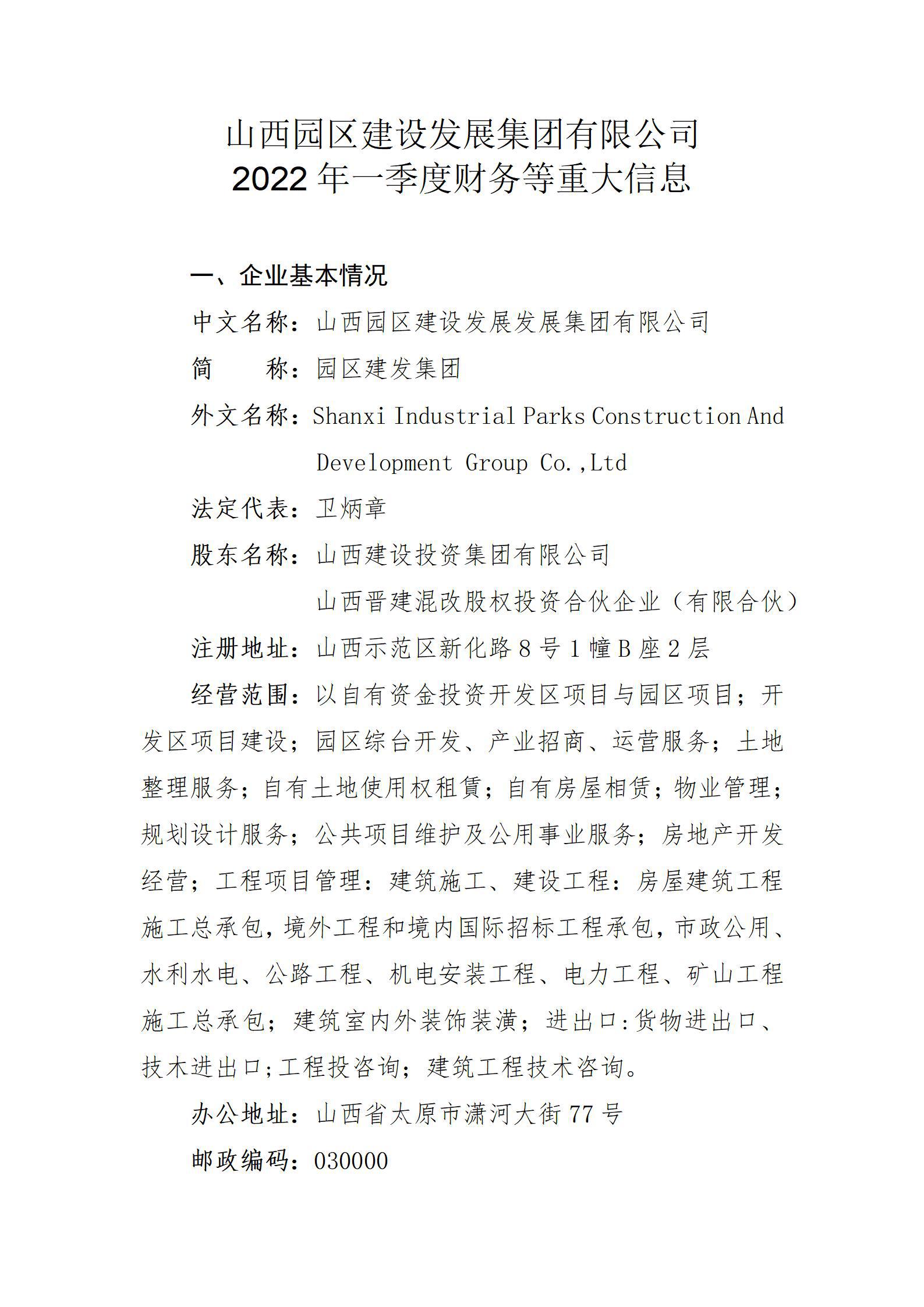 ɽ��԰��������ʱ�����������޹�˾2022��һ���Ȳ�����ش���Ϣ