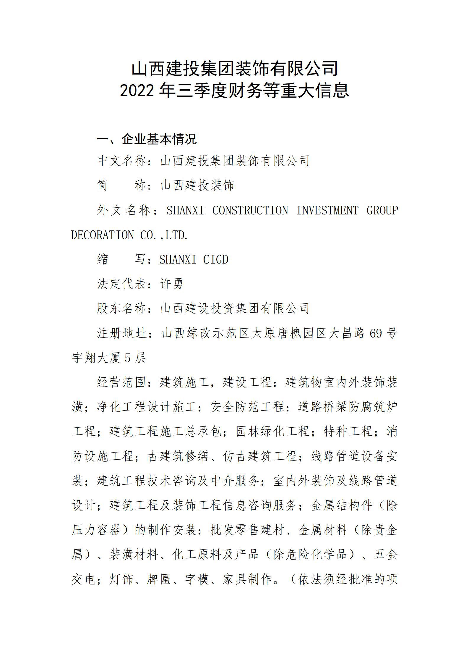 ɽ����Ͷ����װ�����޹�˾2022�������Ȳ�����ش���Ϣ